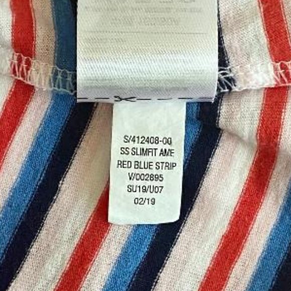 Old Navy Women's Slim-Fit Red, Blue & White Striped T-shirt - Picture 8 of 8